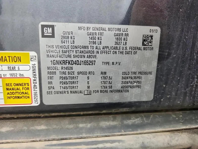 2013 CHEVROLET TRAVERSE LS  