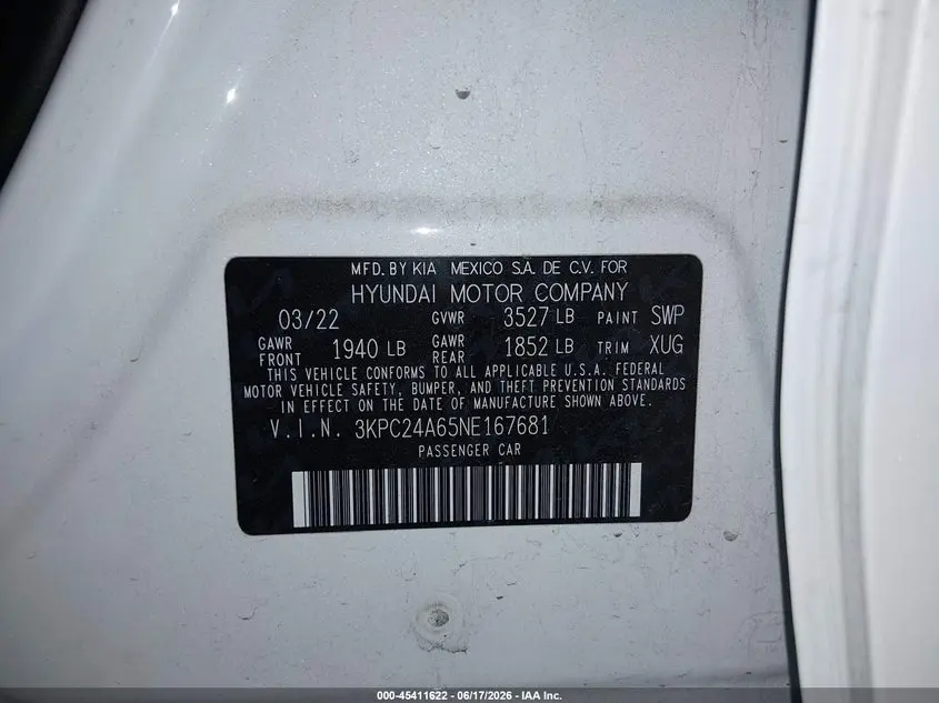 2022 HYUNDAI ACCENT SEL