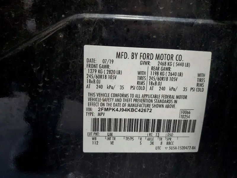 2019 FORD EDGE SEL  