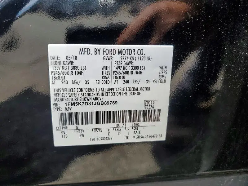 2018 FORD EXPLORER XLT  