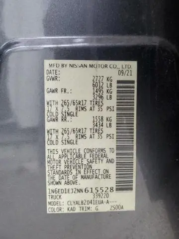 2022 NISSAN FRONTIER S  