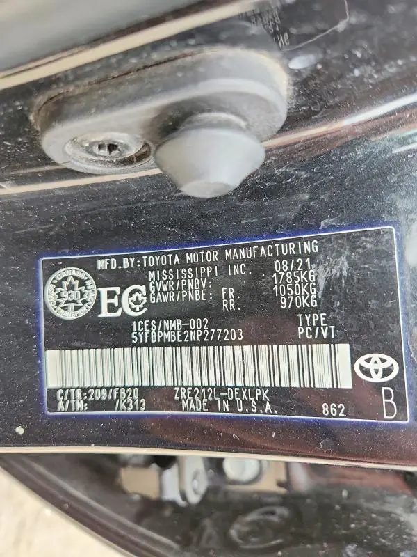 2022 TOYOTA COROLLA LE  