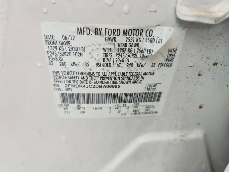 2013 FORD EDGE SEL  
