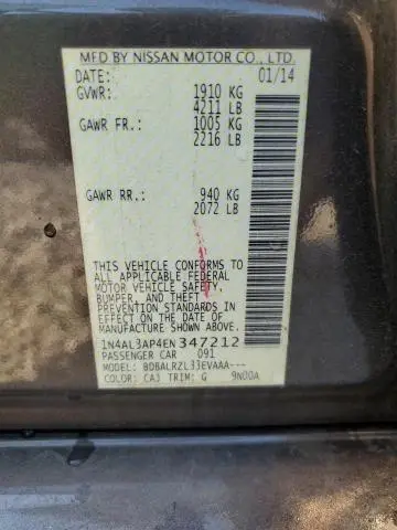 2014 NISSAN ALTIMA 2.5 S  
