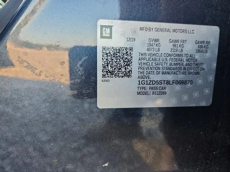 2020 CHEVROLET MALIBU LT  