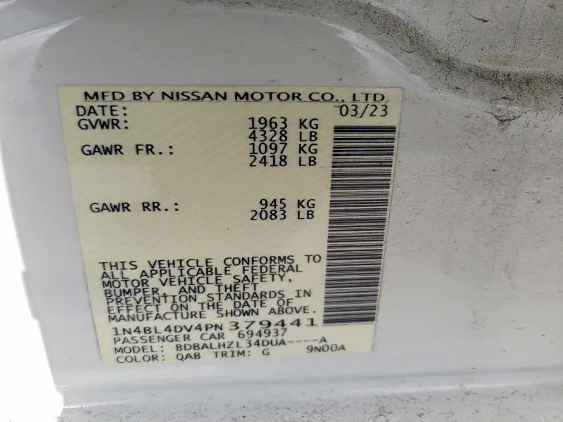 2023 NISSAN ALTIMA 2.5 SV  