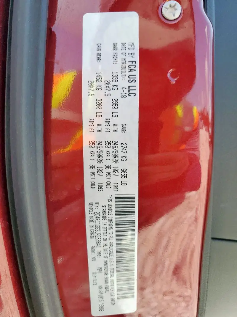 2018 CHRYSLER PACIFICA LIMITED  