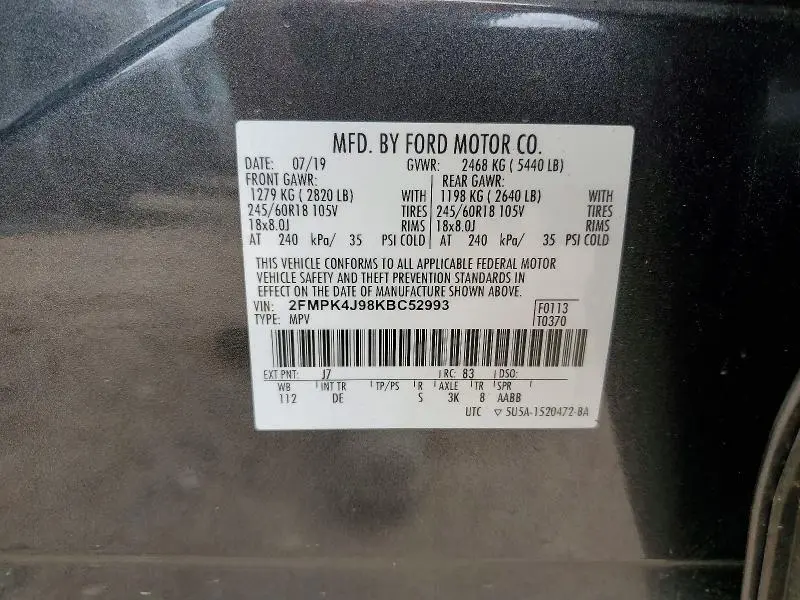 2019 FORD EDGE SEL  