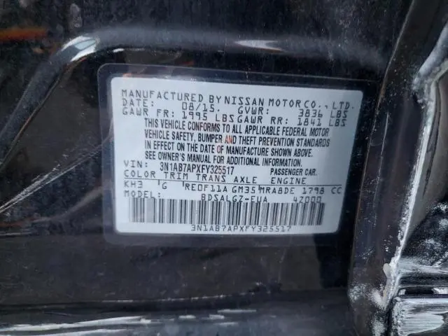 2015 NISSAN SENTRA S  