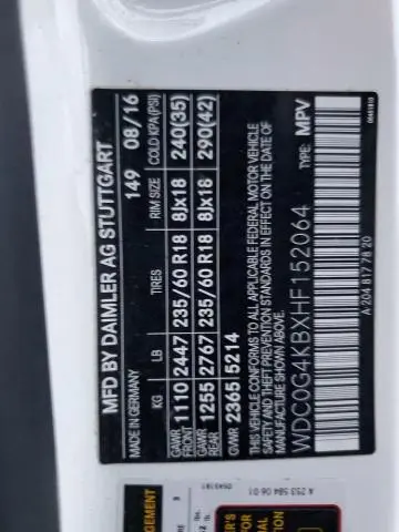 2017 MERCEDES-BENZ GLC 300 4MATIC  