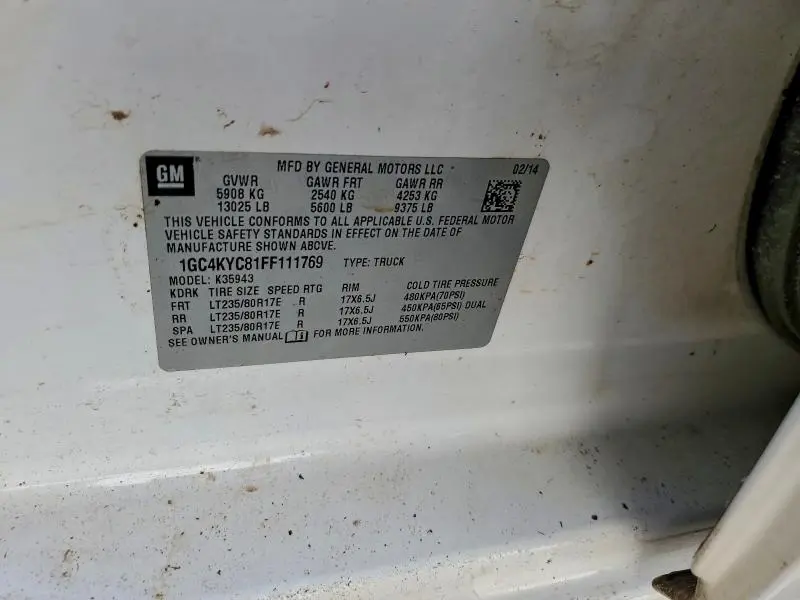 2015 CHEVROLET SILVERADO K3500  