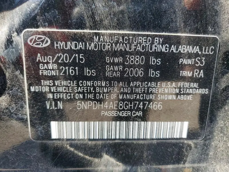 2016 HYUNDAI ELANTRA SE  