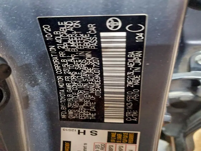 2021 TOYOTA COROLLA LE  