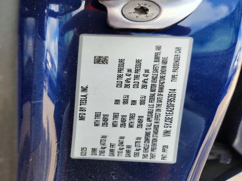 2025 TESLA MODEL 3   