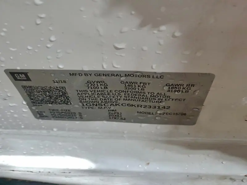 2019 CHEVROLET TAHOE C1500 LS  