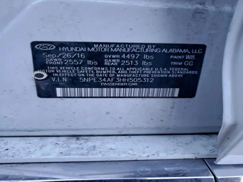 2017 HYUNDAI SONATA SPORT  