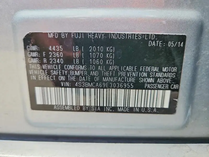 2014 SUBARU LEGACY 2.5I  