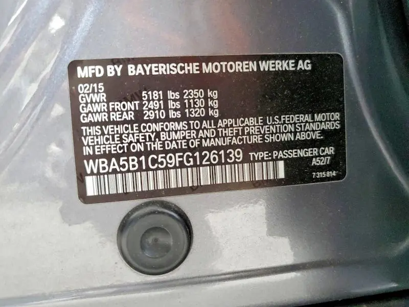 2015 BMW 535 I  