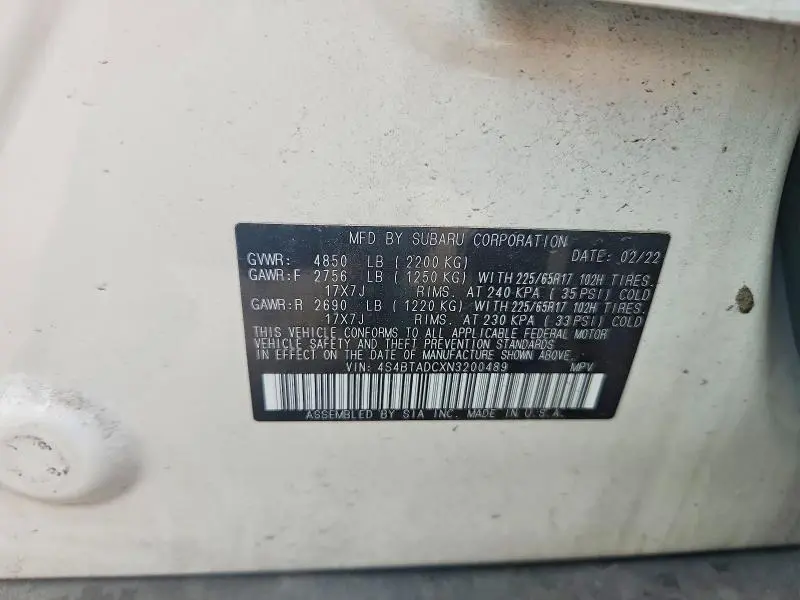 2022 SUBARU OUTBACK PREMIUM  