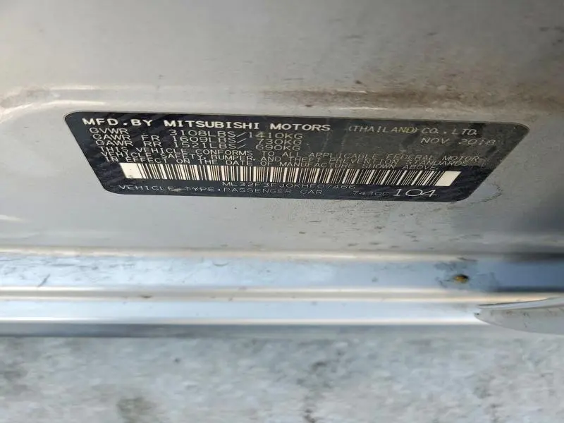 2019 MITSUBISHI MIRAGE G4 ES  