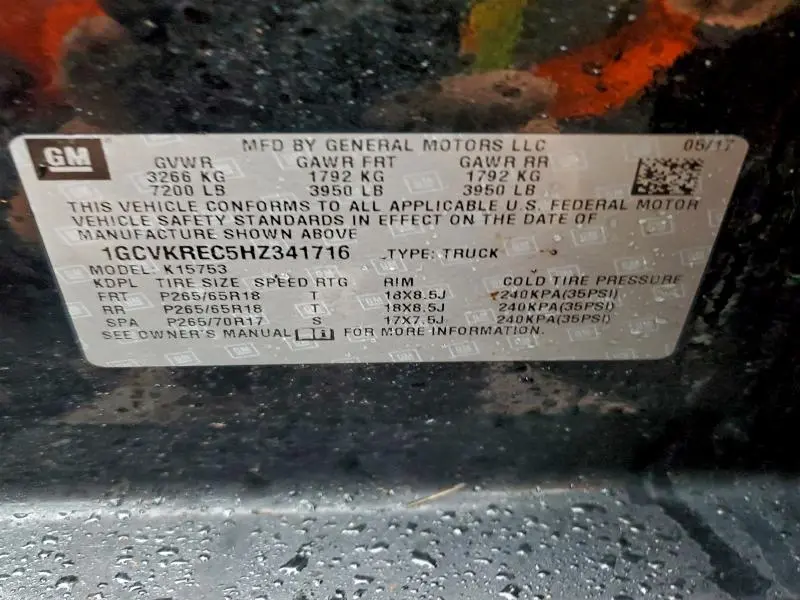 2017 CHEVROLET SILVERADO K1500 LT  