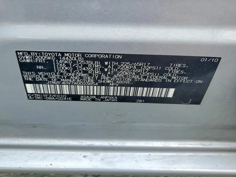 2010 TOYOTA RAV4 BASE  