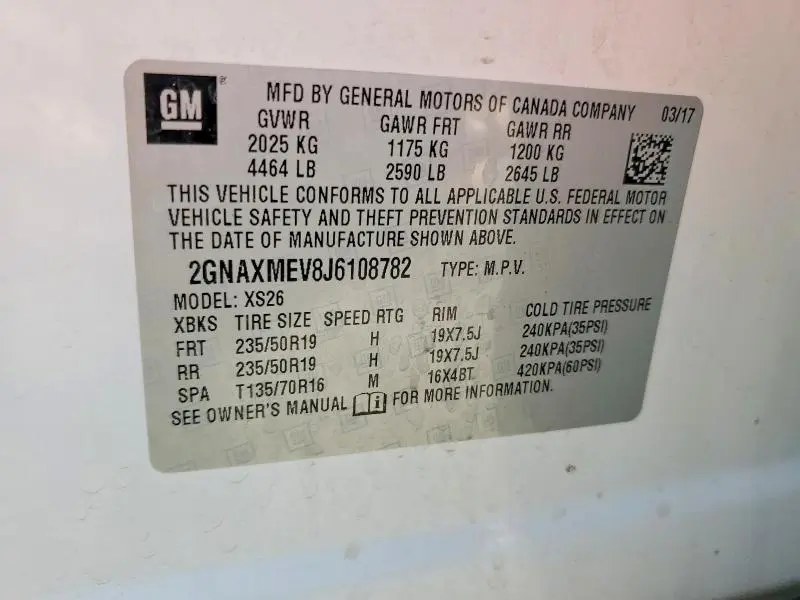 2018 CHEVROLET EQUINOX PREMIER  