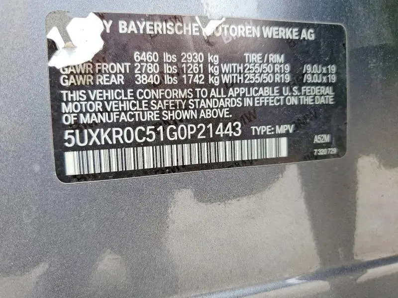 2016 BMW X5 XDRIVE35I  