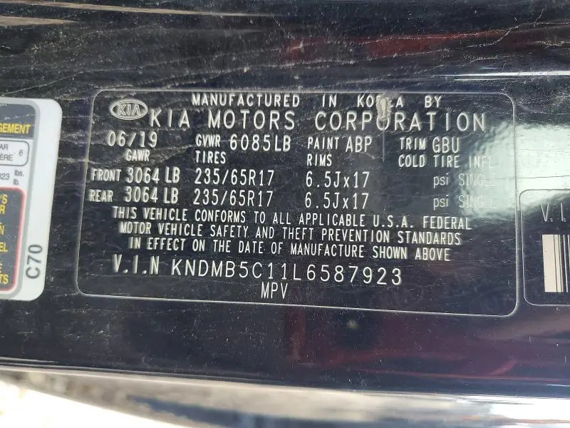 2020 KIA SEDONA LX  