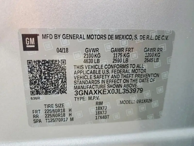 2018 CHEVROLET EQUINOX LT  