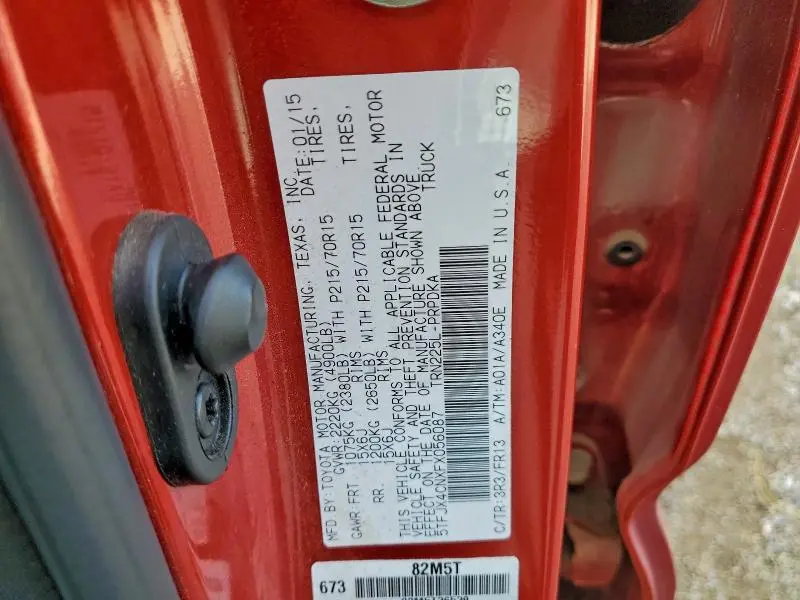 2015 TOYOTA TACOMA DOUBLE CAB  