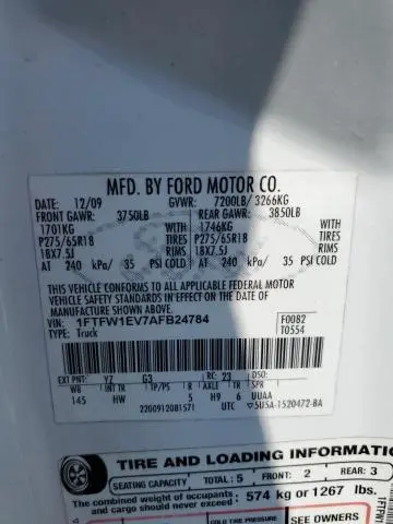 2010 FORD F150 SUPERCREW  