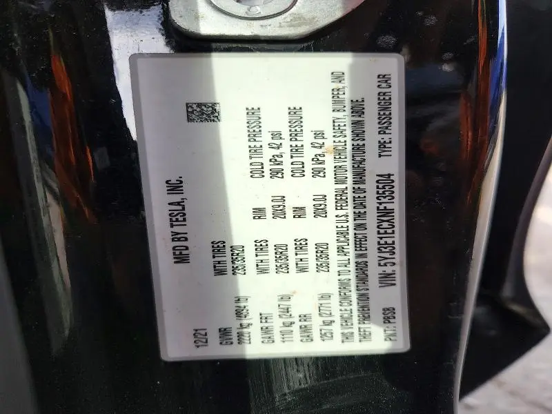 2022 TESLA MODEL 3   