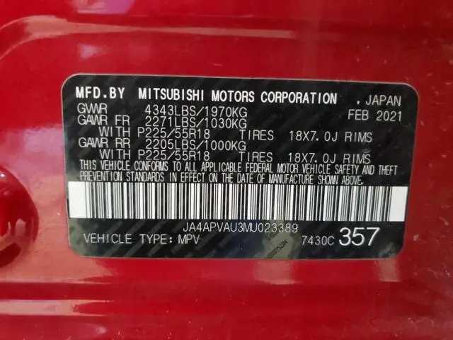 2021 MITSUBISHI OUTLANDER SPORT SE