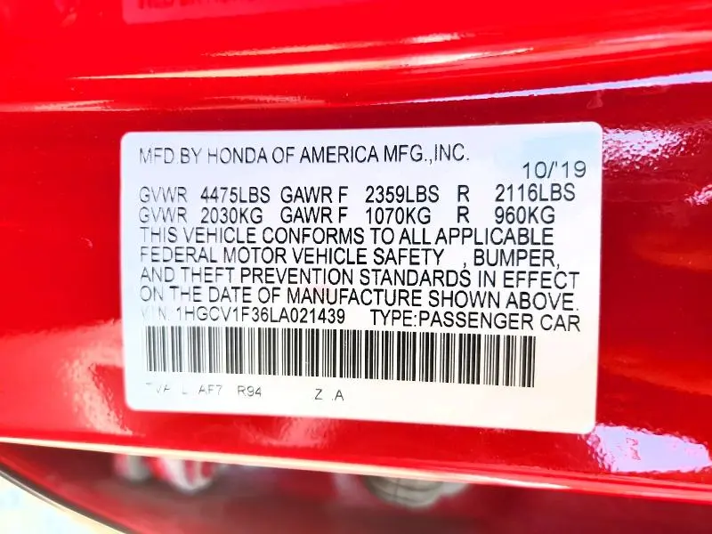 2020 HONDA ACCORD SPORT  
