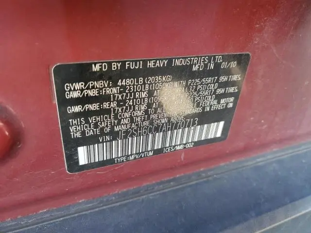 2010 SUBARU FORESTER 2.5X PREMIUM  