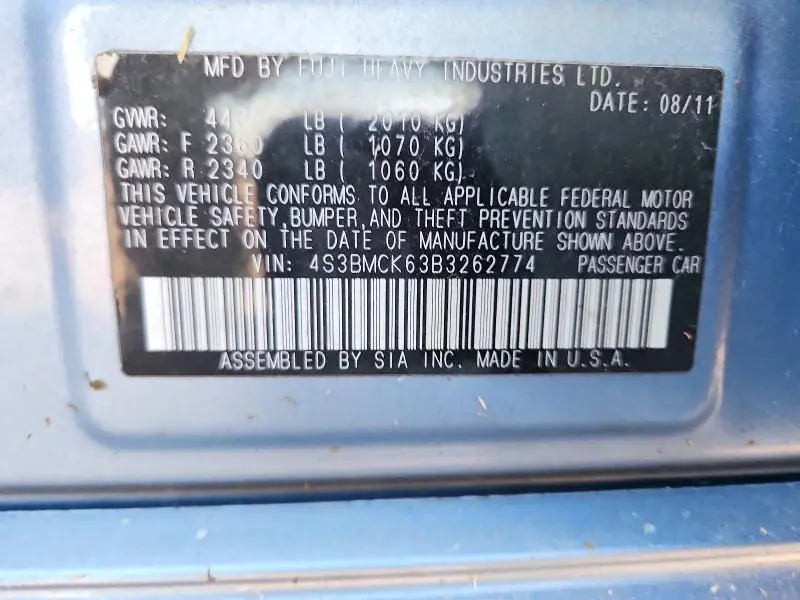 2011 SUBARU LEGACY 2.5I LIMITED  