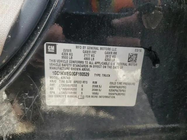 2016 CHEVROLET SILVERADO K2500 HEAVY DUTY LTZ  