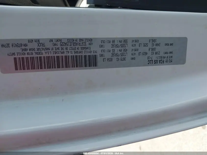 2018 RAM PROMASTER 1500 LOW ROOF 136 WB