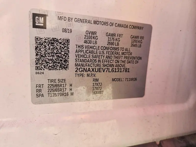 2020 CHEVROLET EQUINOX LT  
