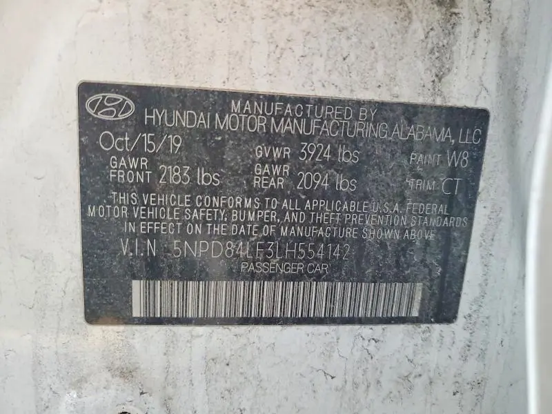 2020 HYUNDAI ELANTRA SEL  