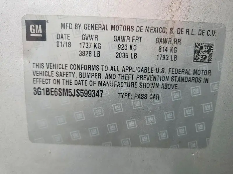 2018 CHEVROLET CRUZE LT  