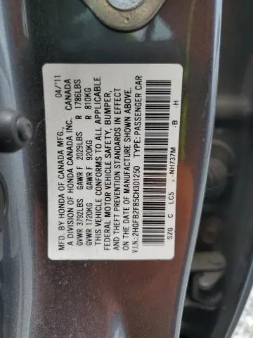 2012 HONDA CIVIC EX  