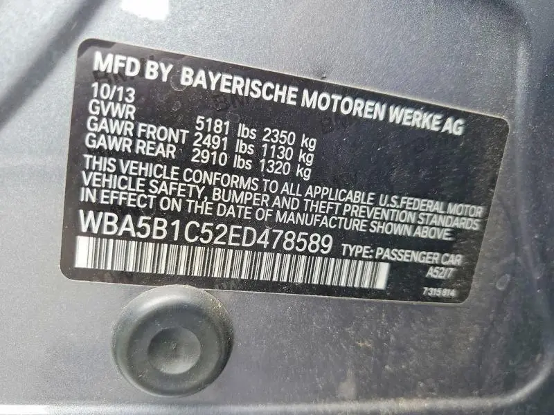 2014 BMW 535 I  