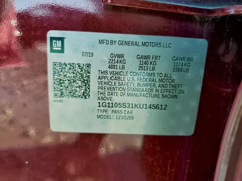 2019 CHEVROLET IMPALA PREMIER  