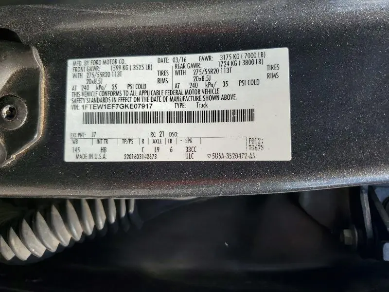 2016 FORD F150 SUPERCREW  