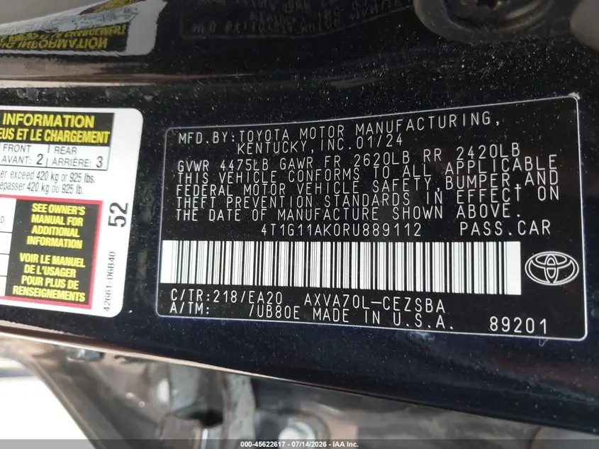 2024 TOYOTA CAMRY SE