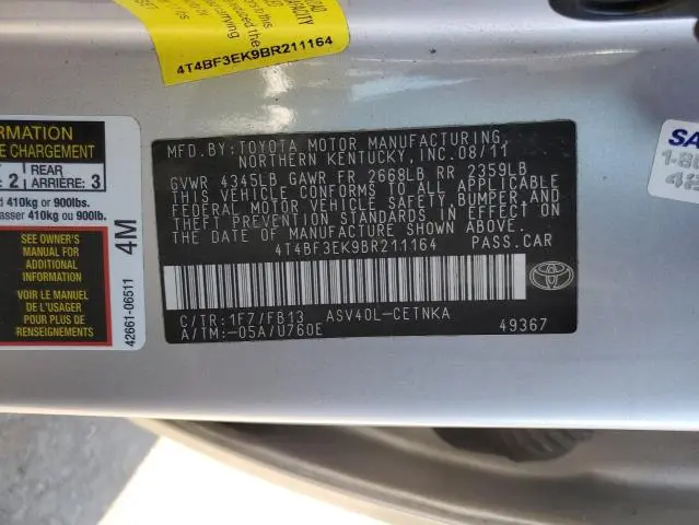 2011 TOYOTA CAMRY BASE  