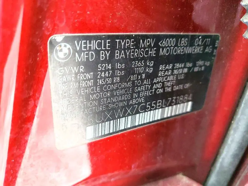 2011 BMW X3 XDRIVE35I  