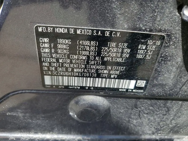 2019 HONDA HR-V SPORT  
